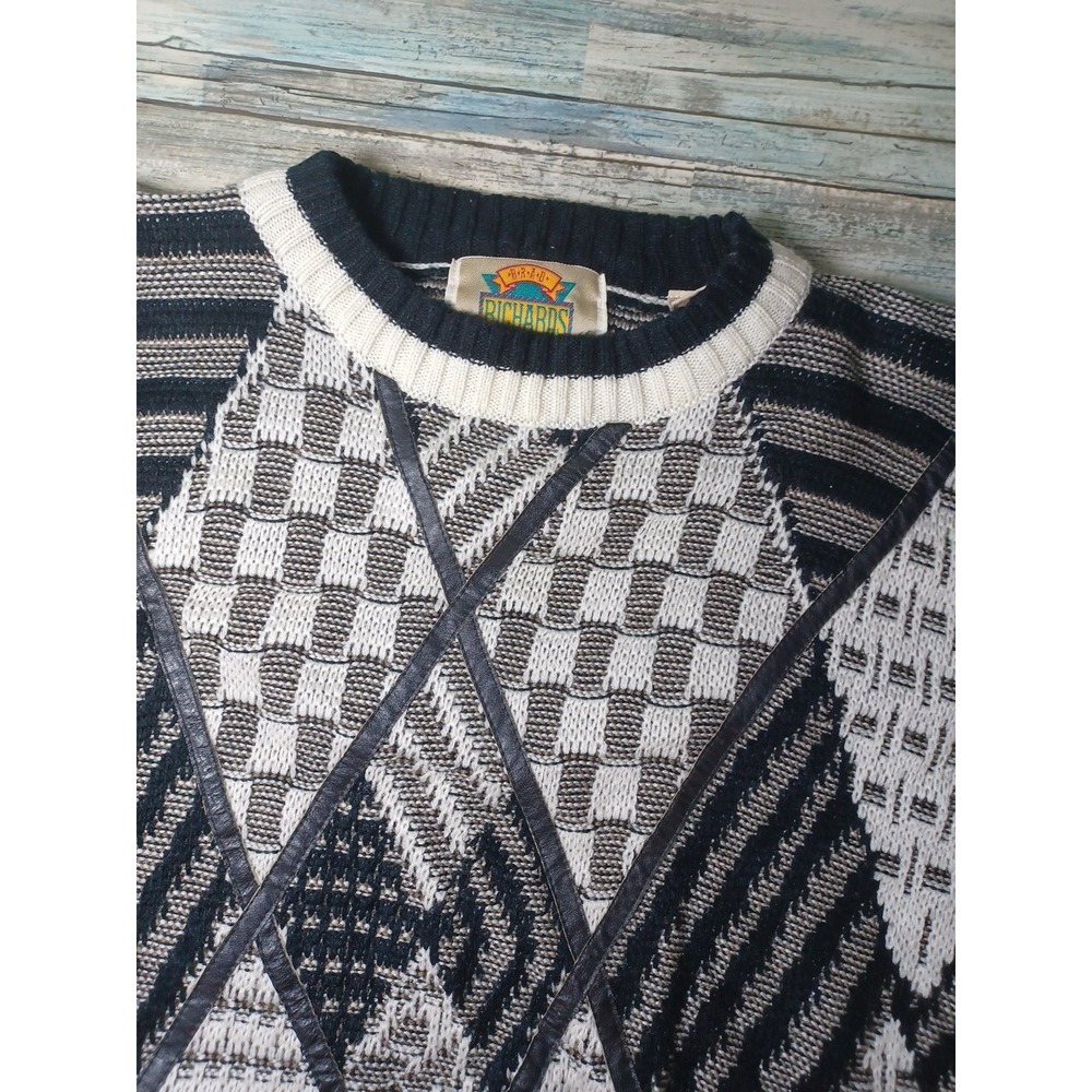 VTG 90s Brad Richards Womens XL Coogi Style Long Sleeve 100% Acrylic Sweater